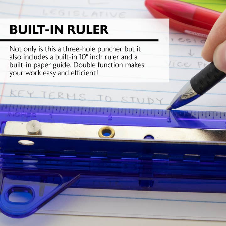 BAZIC Products - Wholesale Hole Puncher - Portable 3-Hole Paper Punch4