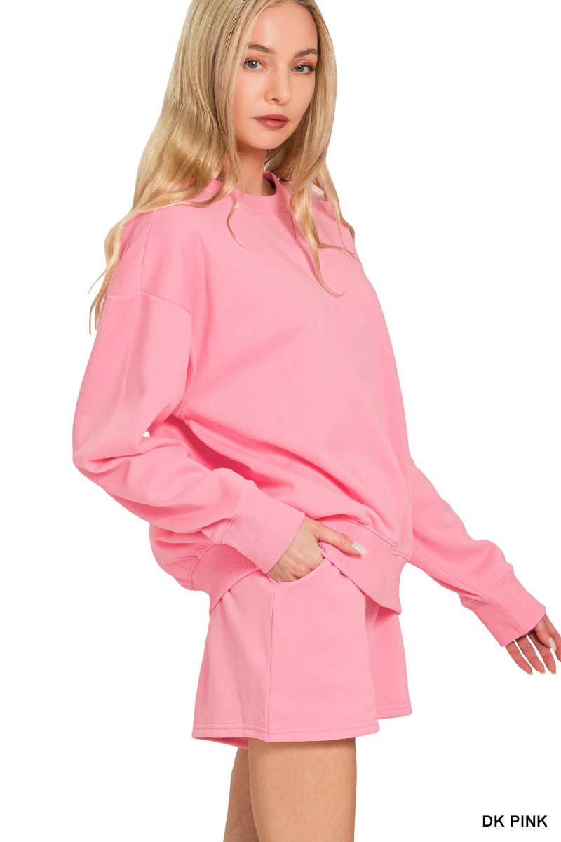 42POPS – wholesale Lounge set – Women's – .0806 Fleece Long Sleeve Sweatshirts & Shorts Set SI-284208