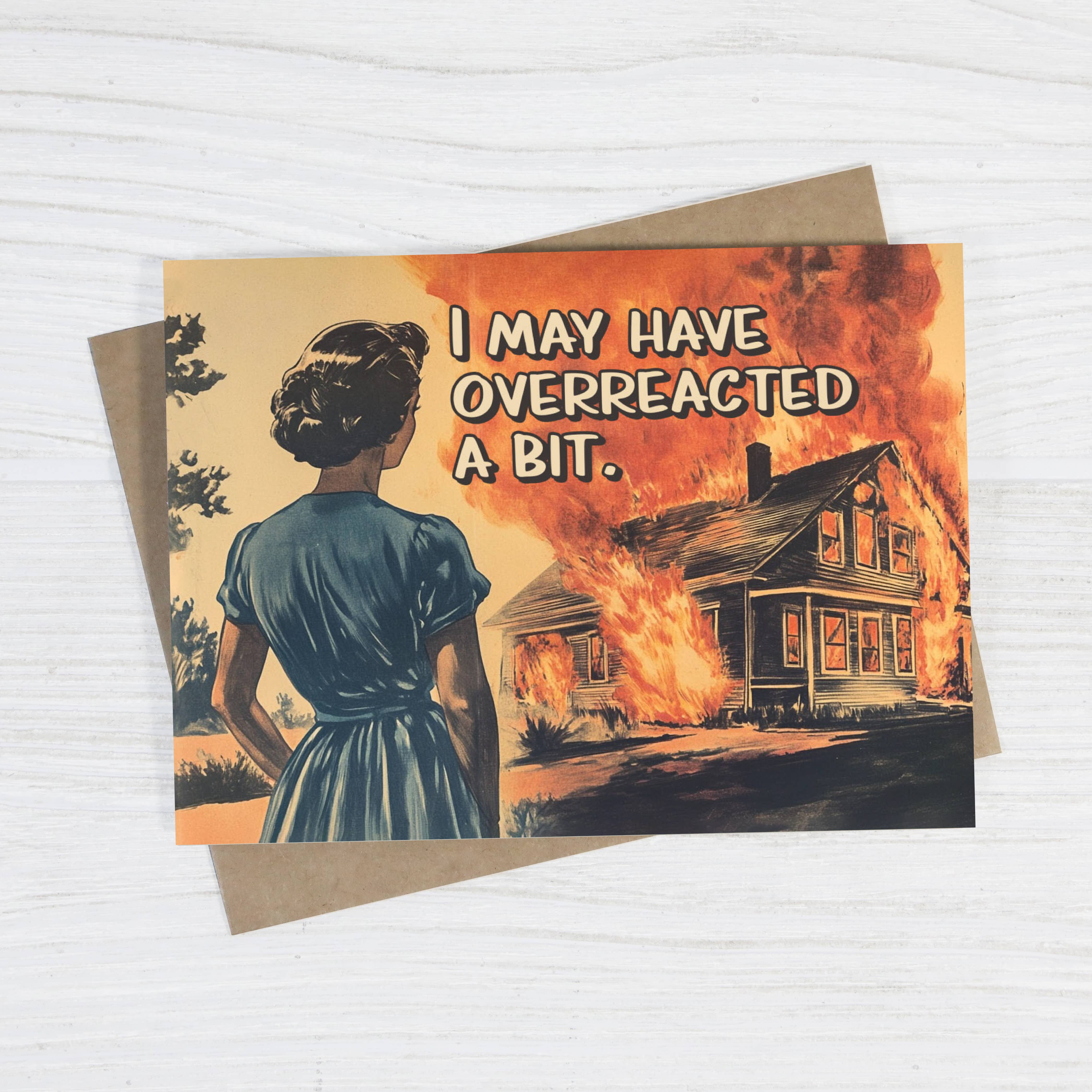 Bad Betty Greeting Co. - Wholesale I'm Sorry Card - I May Have Overreacted a Bit - Funny Apology Card1