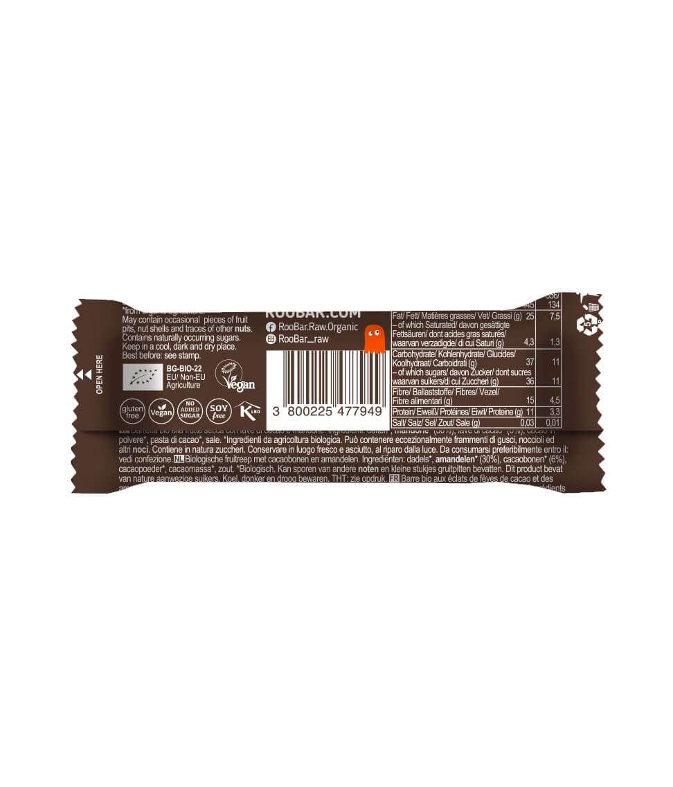 Smart Organic – wholesale Chocolate bar – Cacao Nibs Bar, Bio, Roobar, 30g2