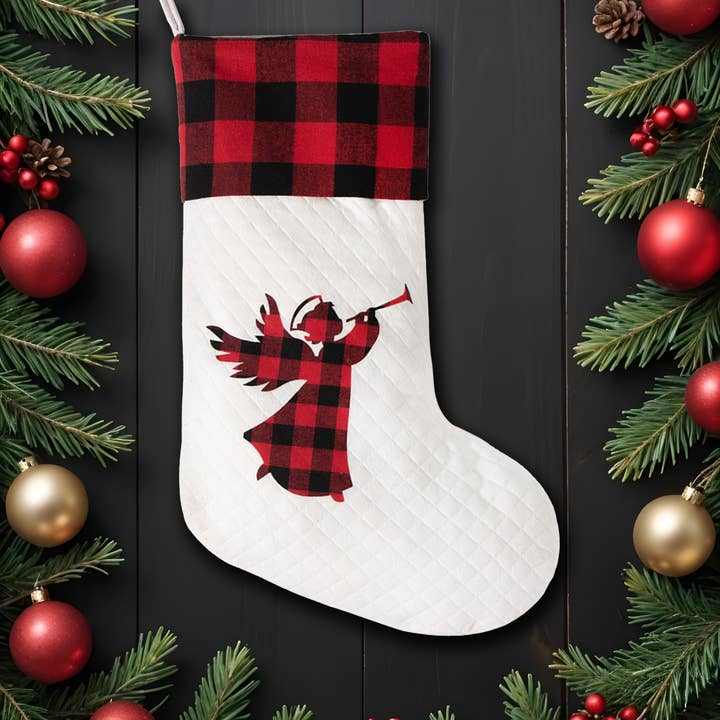 GEXWORLDWIDE - Wholesale Holiday Stocking - 2025 New Classic Red Black Plaid Christmas Stocking4