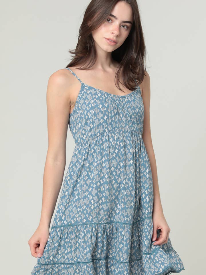 C4E77-W980 LACE TRIM ADJUSTABLE STRAPS OPEN BACK CACTUS DRES for wholesale by ANGIE