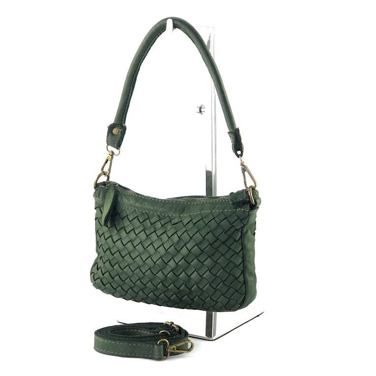 MILANO AMOUR – wholesale Axelväska - Dam – Crossbody-väska Boris vintage maxi i flätat läder4