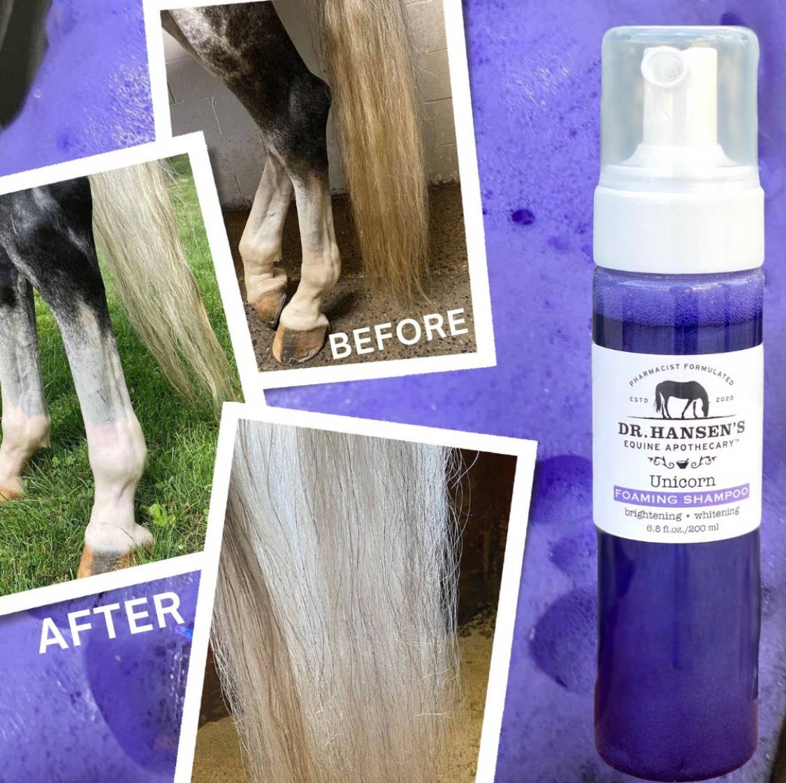 Dr. Hansen's Equine Apothecary - Wholesale Horse Conditioner/Grooming Aid - Unicorn Foaming Shampoo6