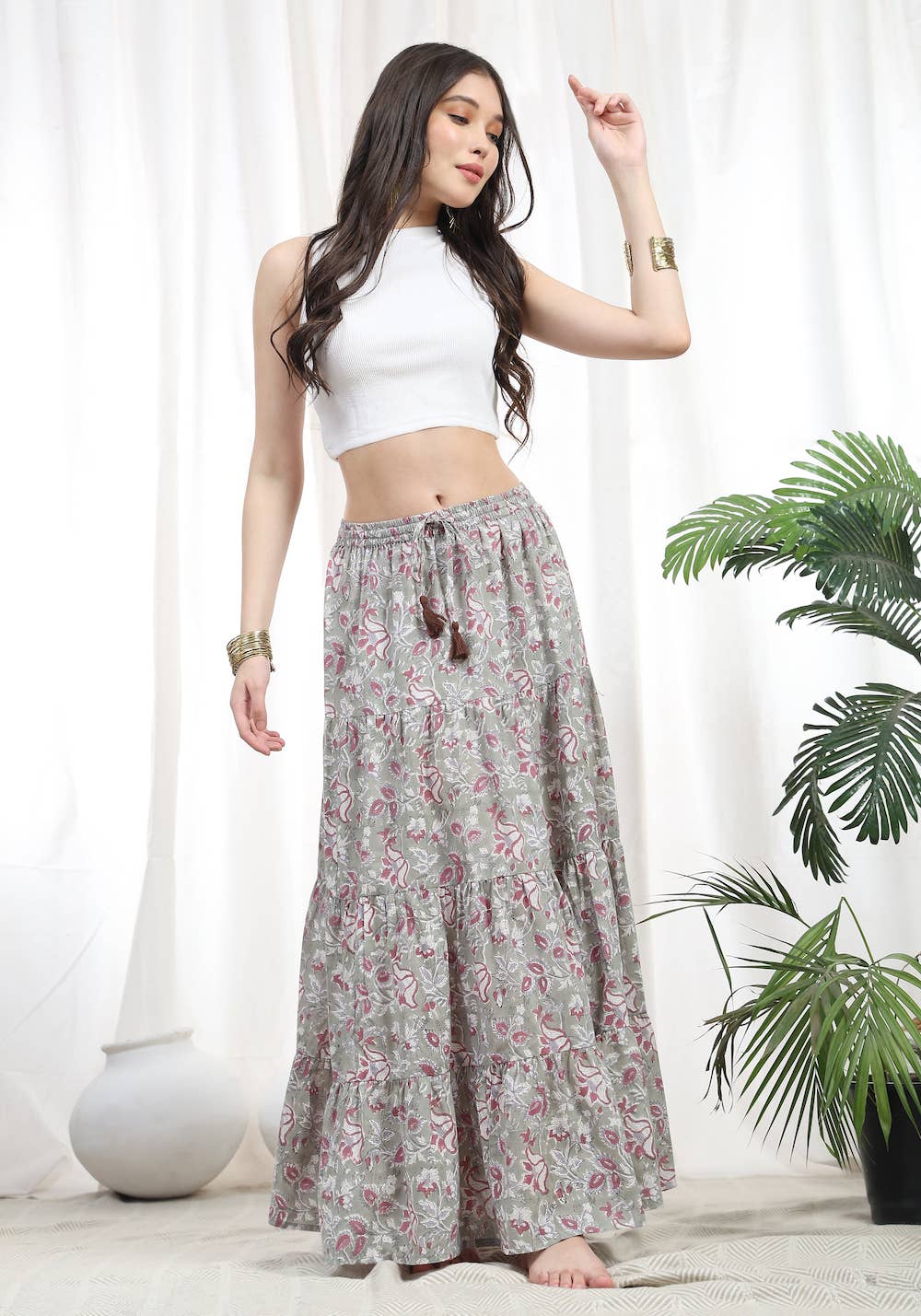 The Fox and The Mermaid - Wholesale Skirt - Women's - Block Printed Cotton Maxi Skirt (Radha)8
