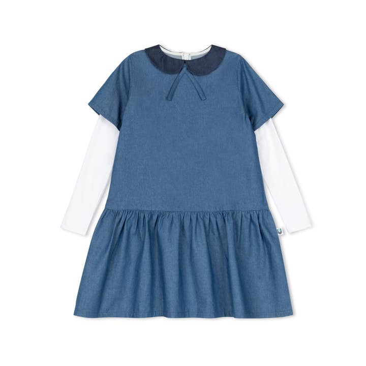 Drop Waisted Klänning - Chambray för wholesale av Pockets & Pleats