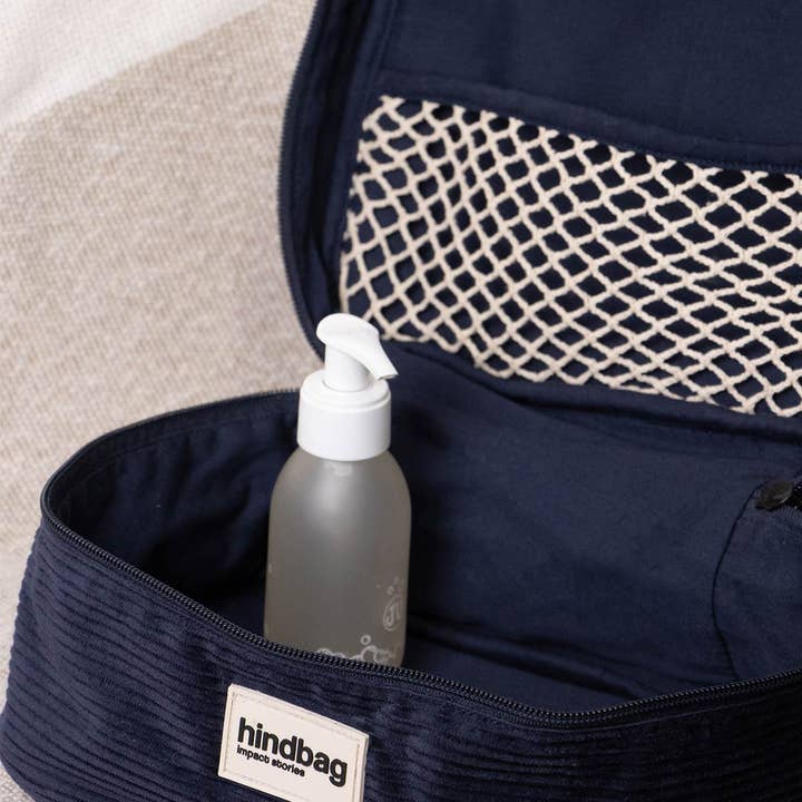 Hindbag - Wholesale Makeup/Cosmetic Bag - Gaspard Navy Corduroy Vanity Case1