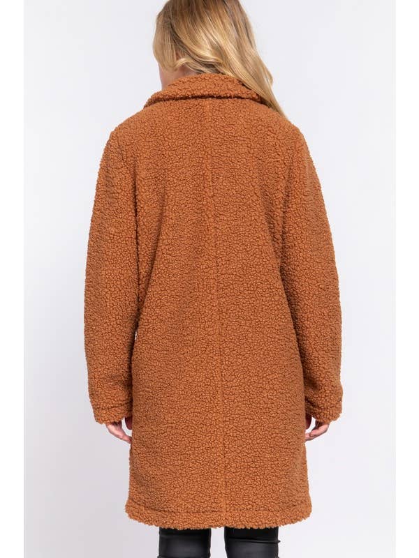 Vanilla Monkey - Wholesale Fur/Faux Fur Coat - Women's - Long Sleeve Double Breasted Faux Fur Teddy Coat