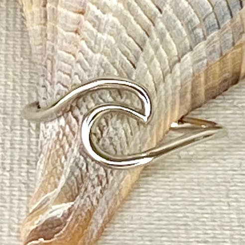 Sterling Silver Wave Shaped Band Ring for wholesale by Jackie Gallagher Designs - Handmade Coastal Jewelry