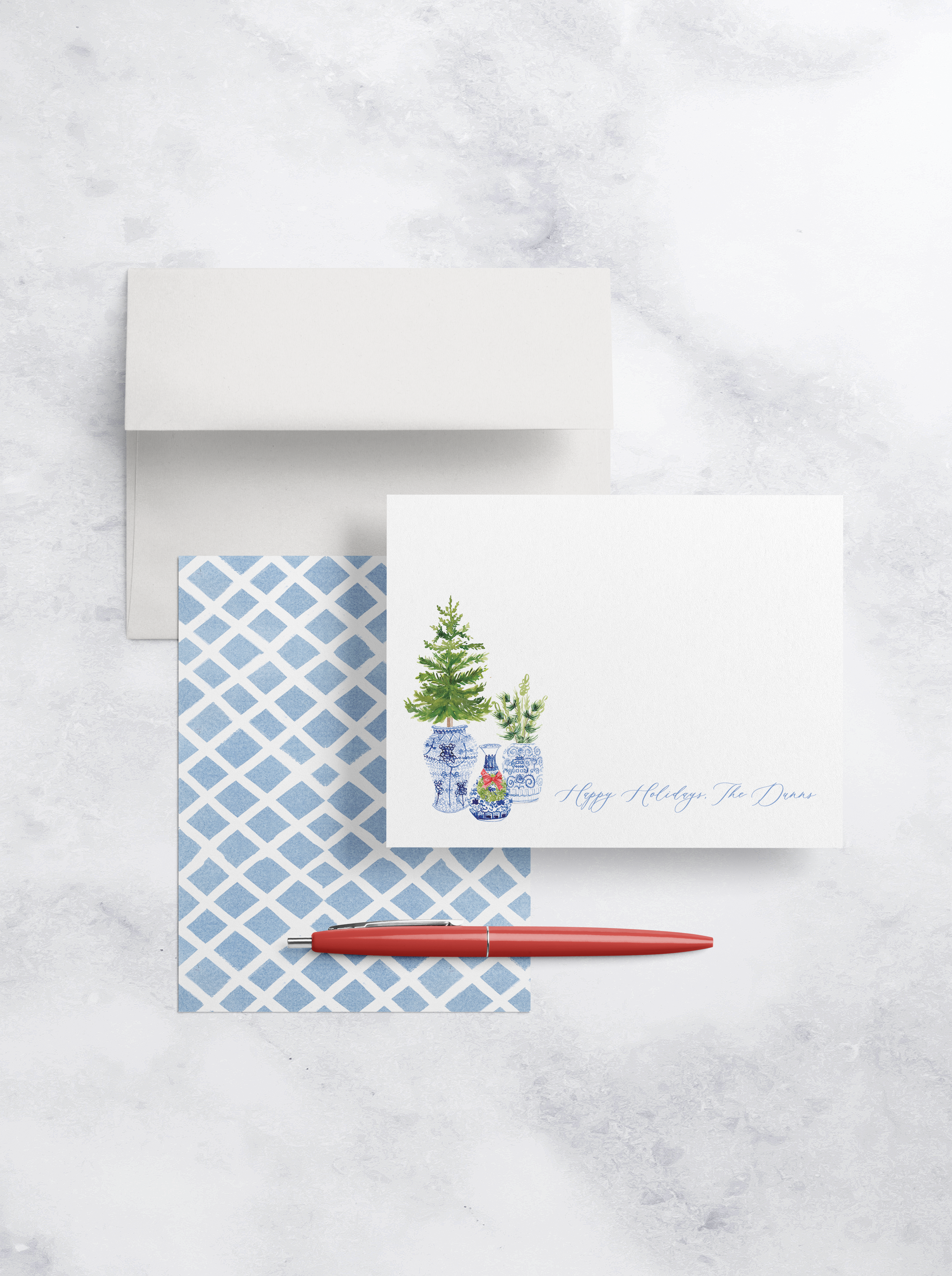9+C Designs - Wholesale Stationery/Notecard Set - Ginger Jar Christmas Tree Note Card4
