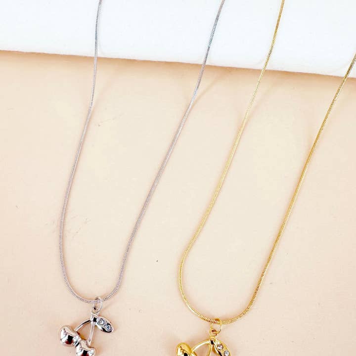 D Bijoux - Wholesale Pendant/Charm Necklace - Cherry pendant necklace in 316L stainless steel0