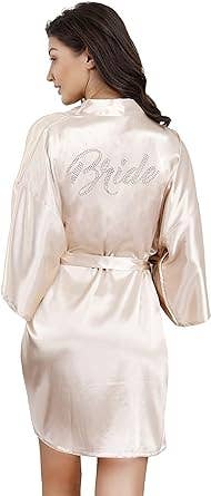 LA Merchandise - Wholesale Robe - Women's - La Merchandise LAB1800 Women's Satin Short Bridal Party Robe27