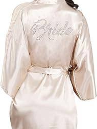LA Merchandise - Wholesale Robe - Women's - La Merchandise LAB1800 Women's Satin Short Bridal Party Robe27