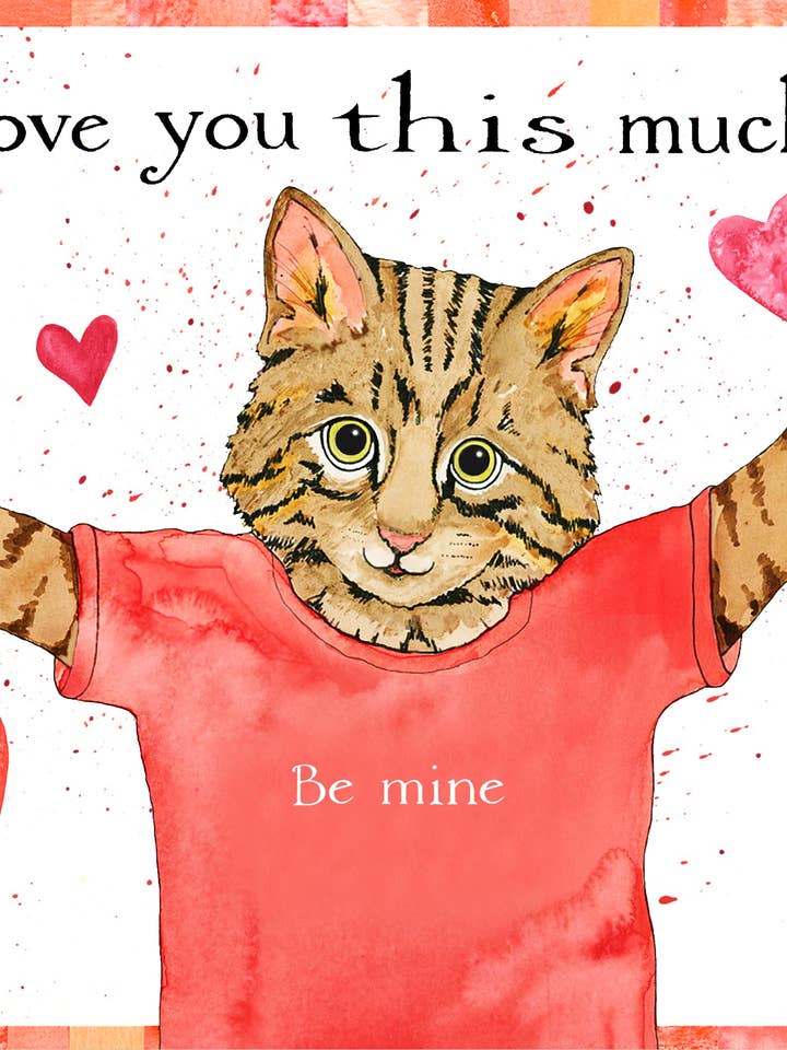 Valentine Cat Valentine's Day Card for wholesale by Firefly Sky Design