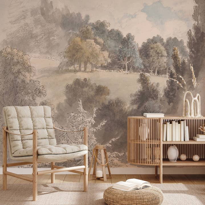 SimurgWallArts - Wholesale Wallpaper - Vintage Panoramic Forest Mural, Peel and Stick Wallpaper11