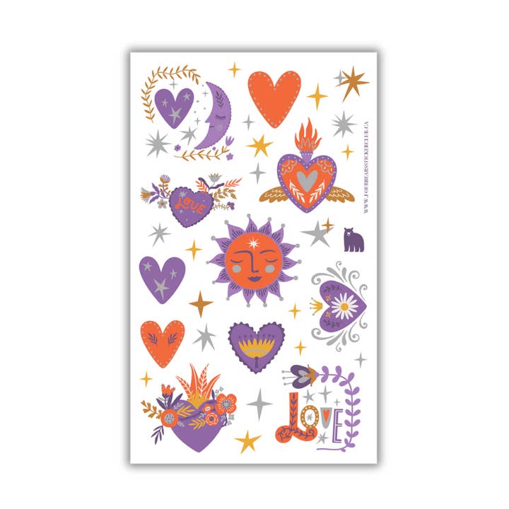 Magic Hearts for wholesale by Four Bears Sticker Club