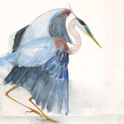 Great Blue Heron ~ "Earth" ~ "Oh, to Fly" ~ Giclée Print for wholesale by Holly Wach Art LLC