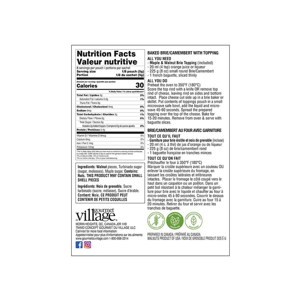 Gourmet Du Village - Wholesale Dip - Brie Topping Mix Maple Walnut2