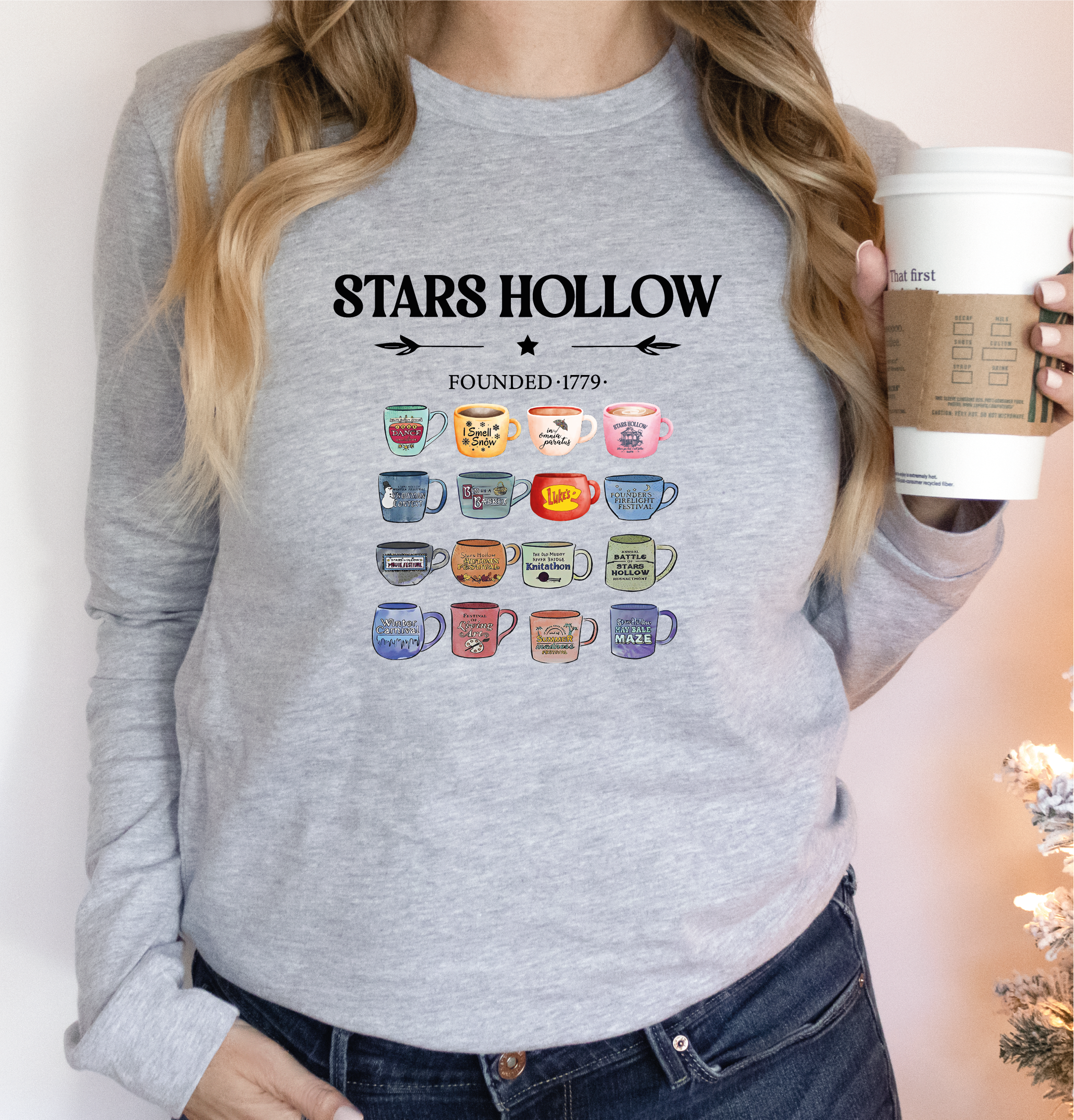 MAYA TX - Wholesale Graphic Sweatshirt - Women's - Stars Hollow Mugs Sweatshirt and Hoodie, X2195