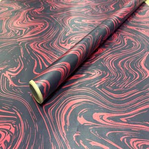 Red Marble Wrapping Paper, 2 Sheets 20x27