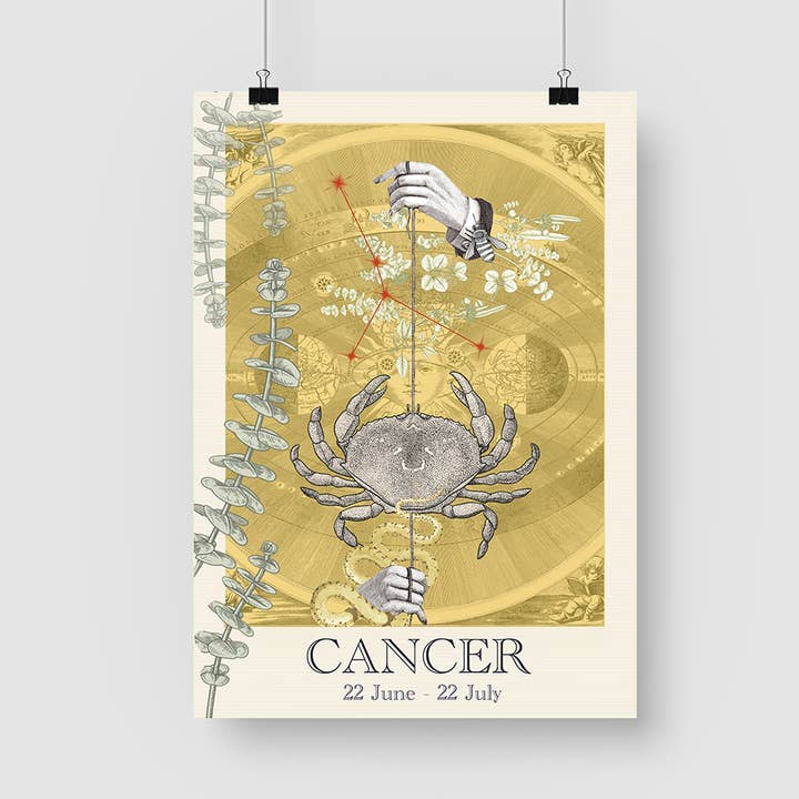 Cartaz do signo de cancro - A3 por atacado de sidonie blondel