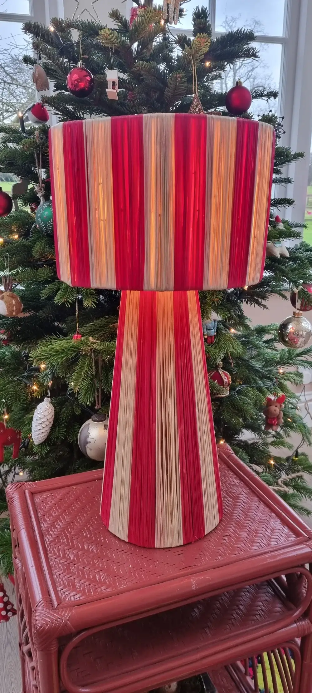 High crafty - Wholesale Accent/Desk Lamp - Handmade Moroccan Raffia Striped Lamp – Natural Fiber Table 9