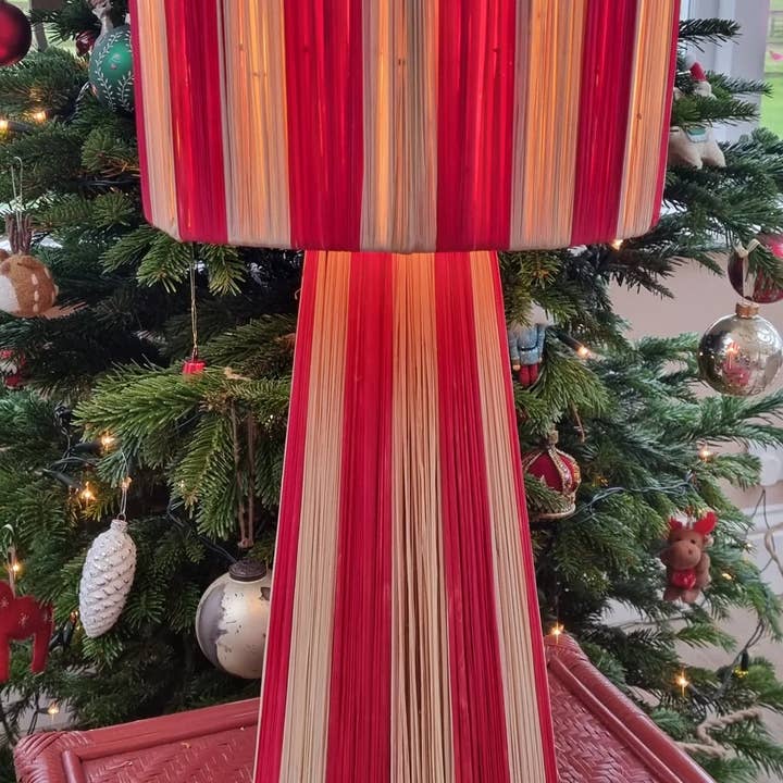 High crafty - Wholesale Accent/Desk Lamp - Handmade Moroccan Raffia Striped Lamp – Natural Fiber Table 9