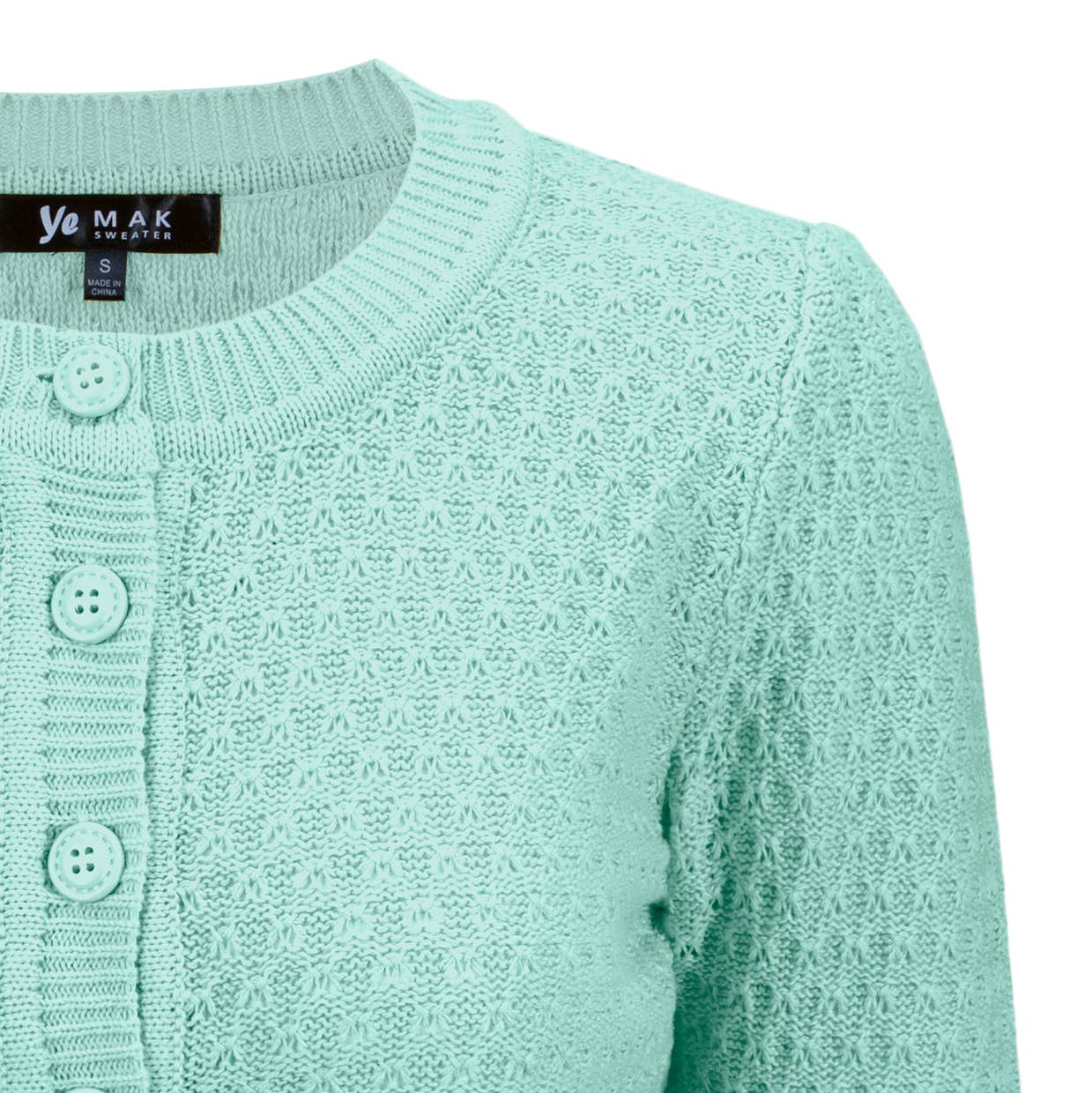 Mak - Vendita all'ingrosso Cardigan - Donna - Maglione cardigan plus size lavorato a maglia girocollo con maniche a 3/4 MK3514PL1