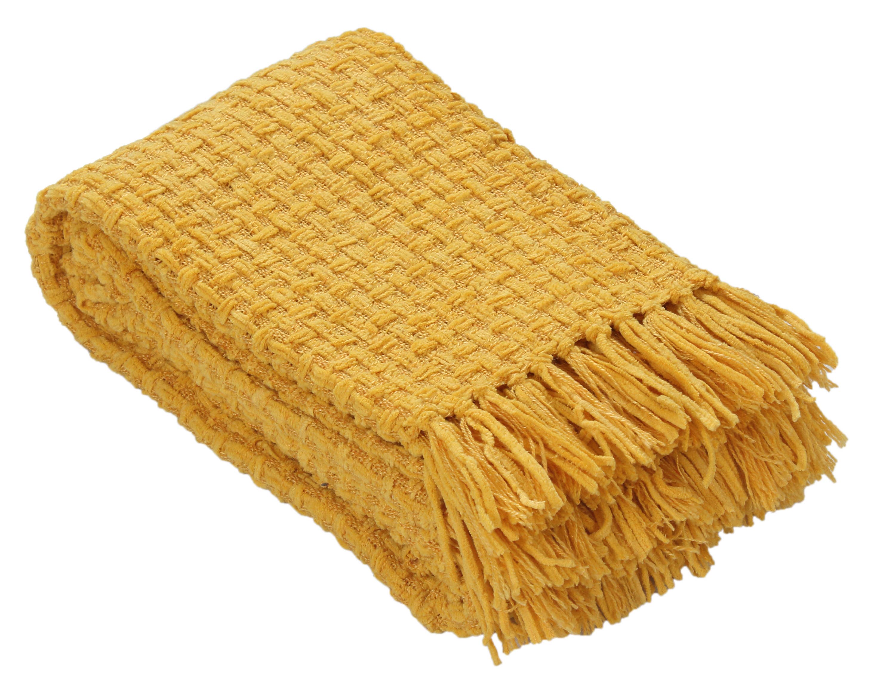 Fabstyles - Venta al por mayor Mantas de sofá - Manta Fabstyles tejida en chenilla con diseño de cesta, 127x152 cm (50x60 pulgadas)38