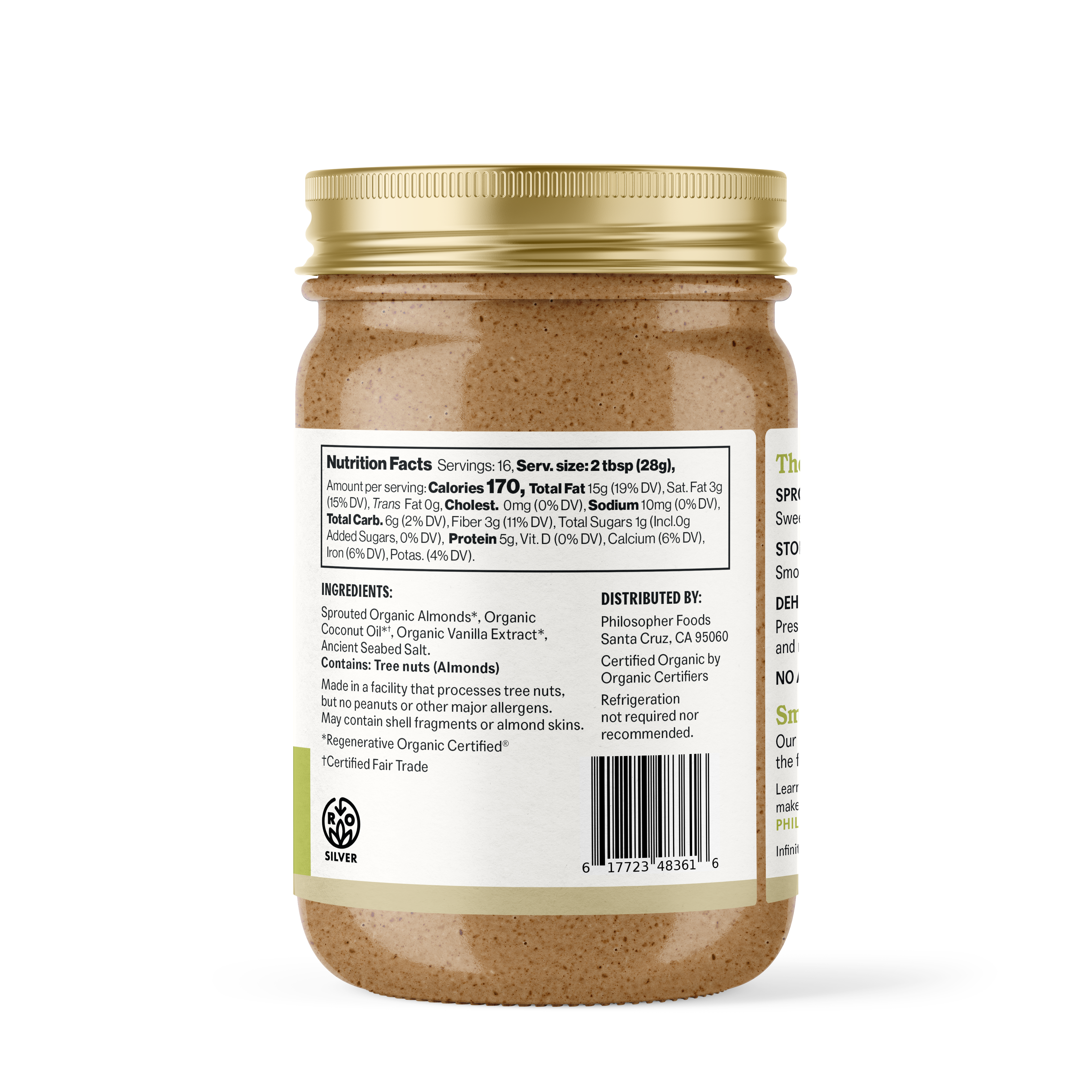 Philosopher Foods - Wholesale Nut Butter - Creamy Alchemy Sprouted Almond Butter 16oz2