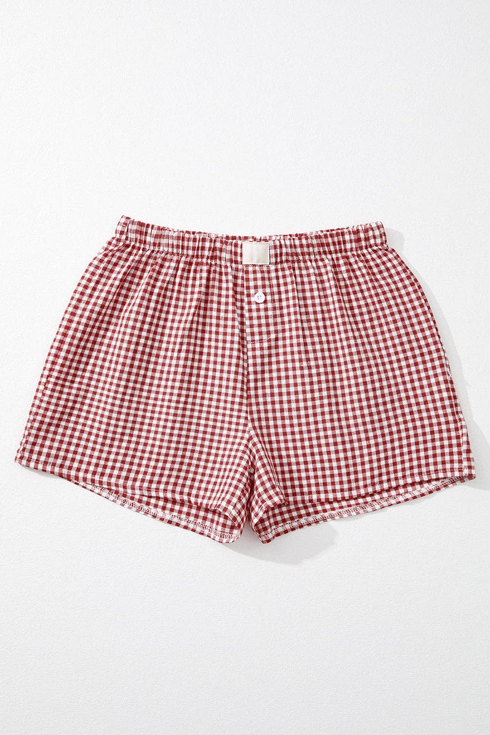 Lovesoft - Wholesale Shorts - Women's - Red Plaid Gingham Printed High Waist Shorts9