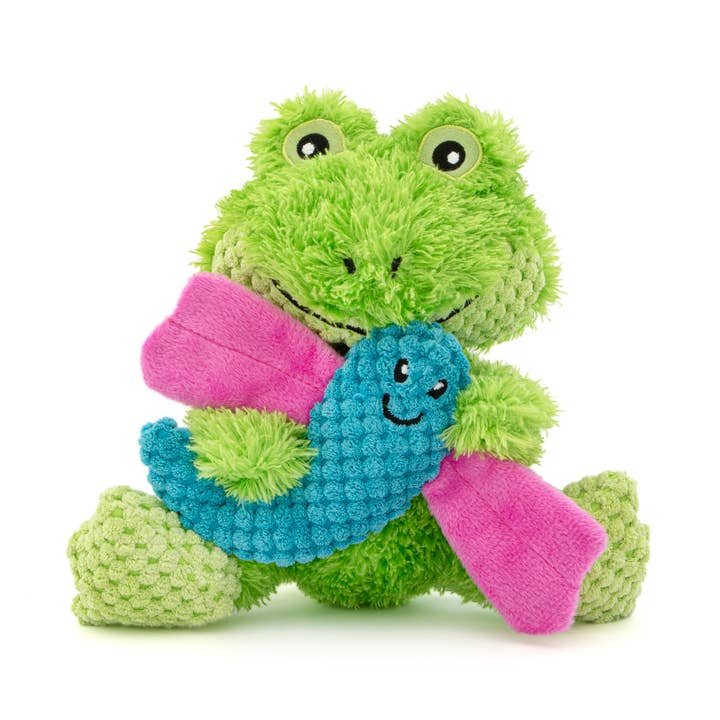 GURU Pet Company Loveys Frog Plush Dog Toy Medium for wholesale by Pet Palette Distribution
