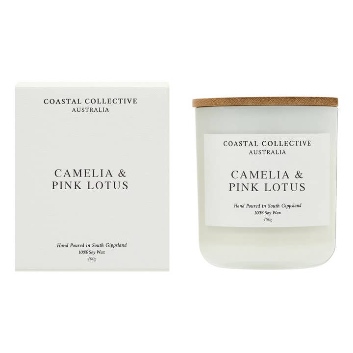 Coastal Collective Australia - Wholesale Jar/filled candle - CAMELIA & PINK LOTUS XL CANDLE0
