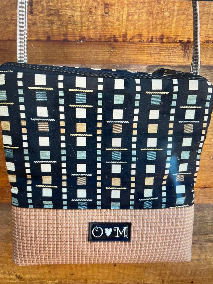 Stella Nutmeg Cross Body Purse-Geometric Print Fabric for wholesale by OlovesM.com