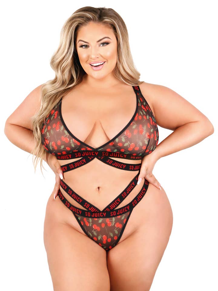 So Juicy Strappy Bralette & Panty for wholesale by Fantasy Lingerie