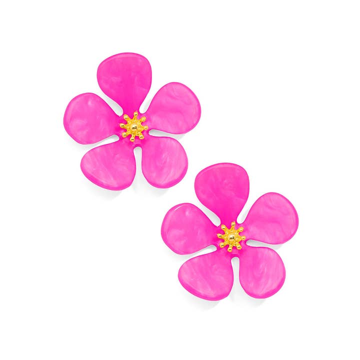 ZENZII Jewelry – Großhandel Ohrstecker – Glitzernder Blumenohrring aus Kunstharz5