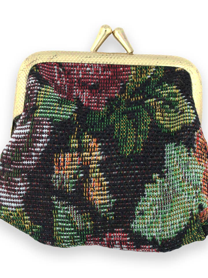 Pochette à chapelet en brocart avec motif de roses pour la vente par Village Gift Importers