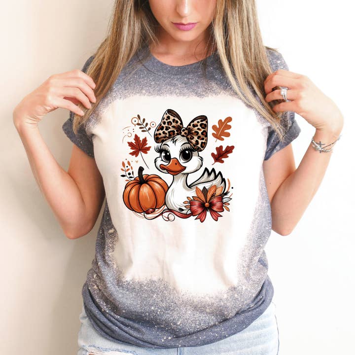 Fall Baby Goose Fall Bleached Tee for wholesale by Hello Gorgeous Apparel