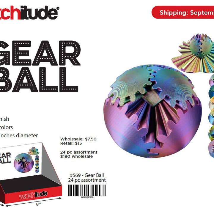 Watchitude - Wholesale Fidget Toy - Kids - Gear Ball 24 pc assortment