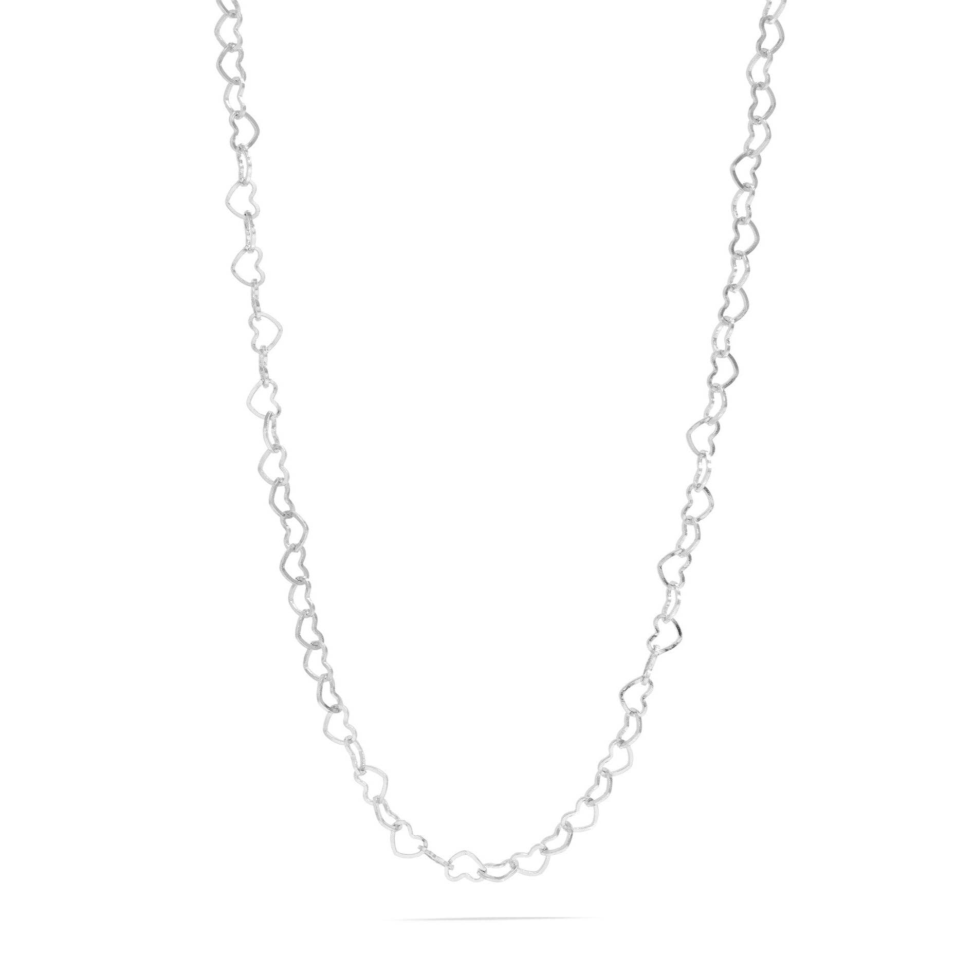 WJW - Wholesale Link & Chain Necklace - 18K Gold PVD Stainless Steel Linked Heart Chain Necklace2