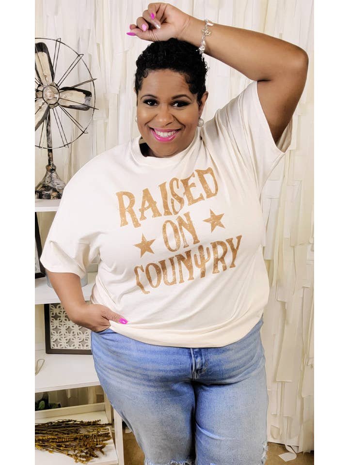 Sugar Stitch - Wholesale Screen Printed T-Shirt - Women's - Raised on Country T-Shirt7