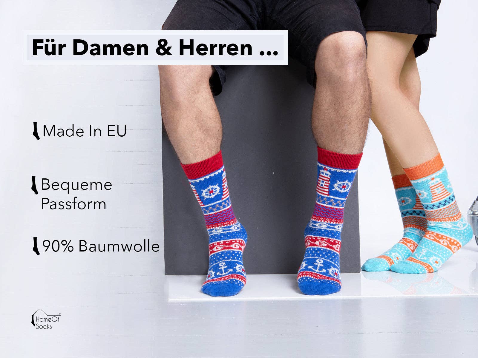 HomeOfSocks - Wholesale Socks - Unisex - A pair of maritime anchor socks made of 90% cotton6