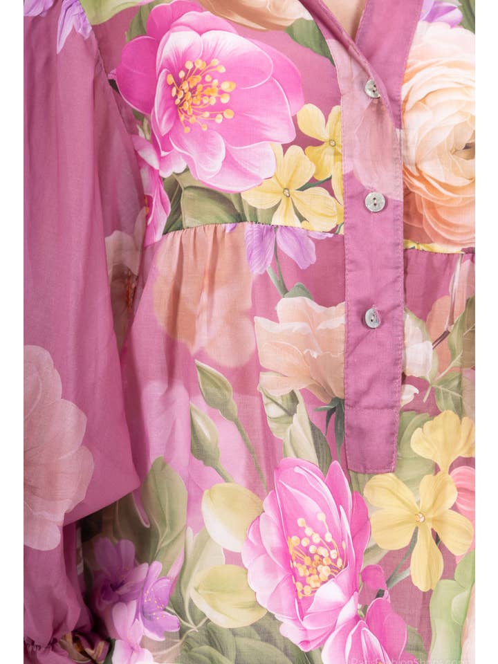 Happy look - Wholesale Blouse - Women's - Floral Blouse in Cotton Voile – Lightness & Femininity