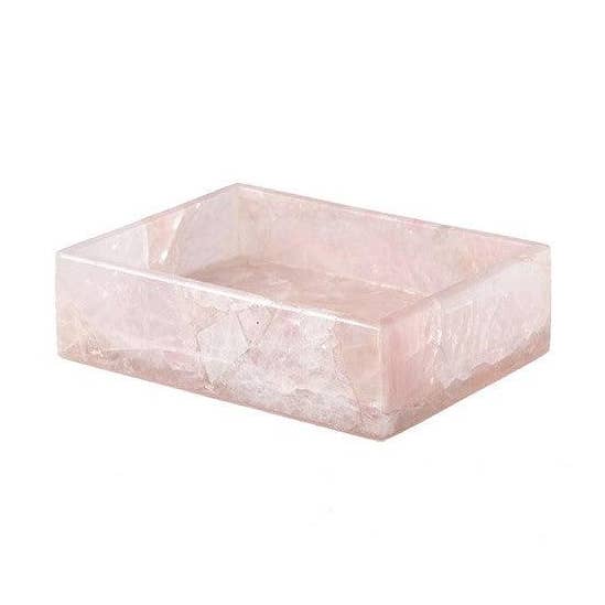 Rose Quartz Soap Dish for wholesale by ETEREO New York