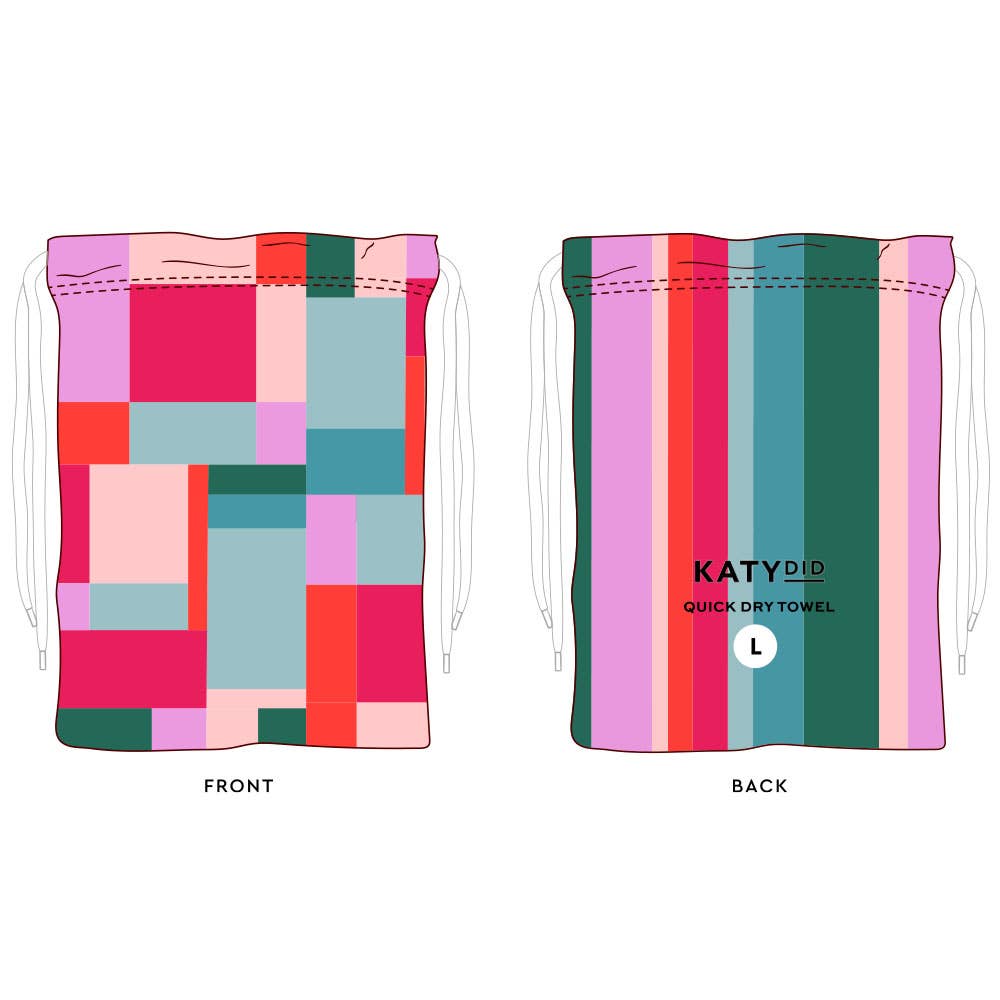 Retro Rainbow Color Block Beach Quick Dry Towel for wholesale on Faire3