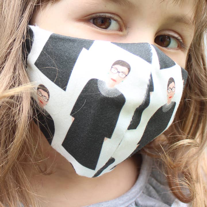 Ruth Bader Ginsburg Child Face Mask RBG Children Face Mask for wholesale by Rainbow Kiddo