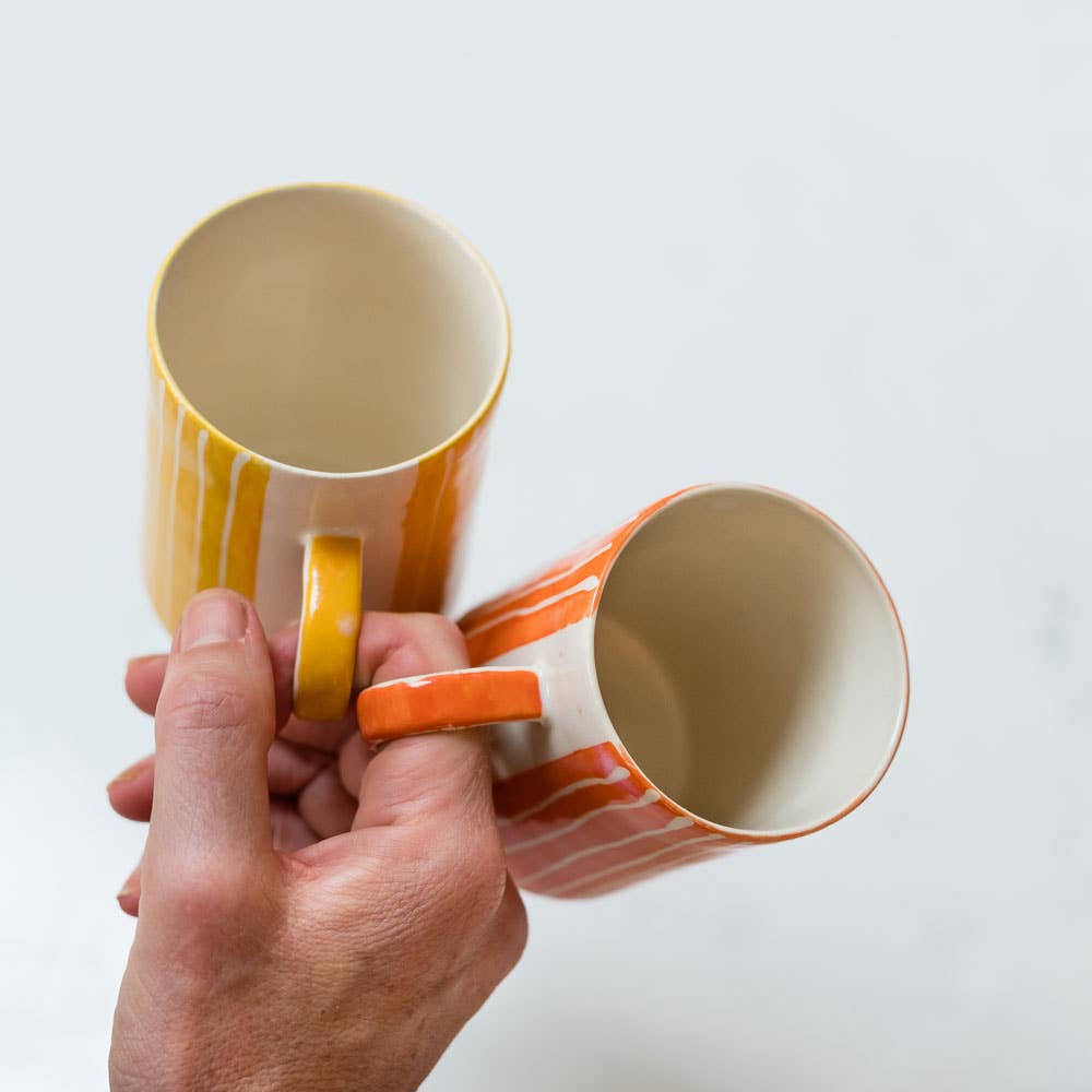 Musango - Wholesale Coffee Mug - Contemporary Handmade Coffee Mugs Sgraffito Stripe3