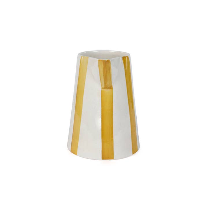Casa Amarosa - Wholesale Pitcher - Ceramic Stripe Pitcher, yellow- 8.25 x 8.25 x 8 Inches 5