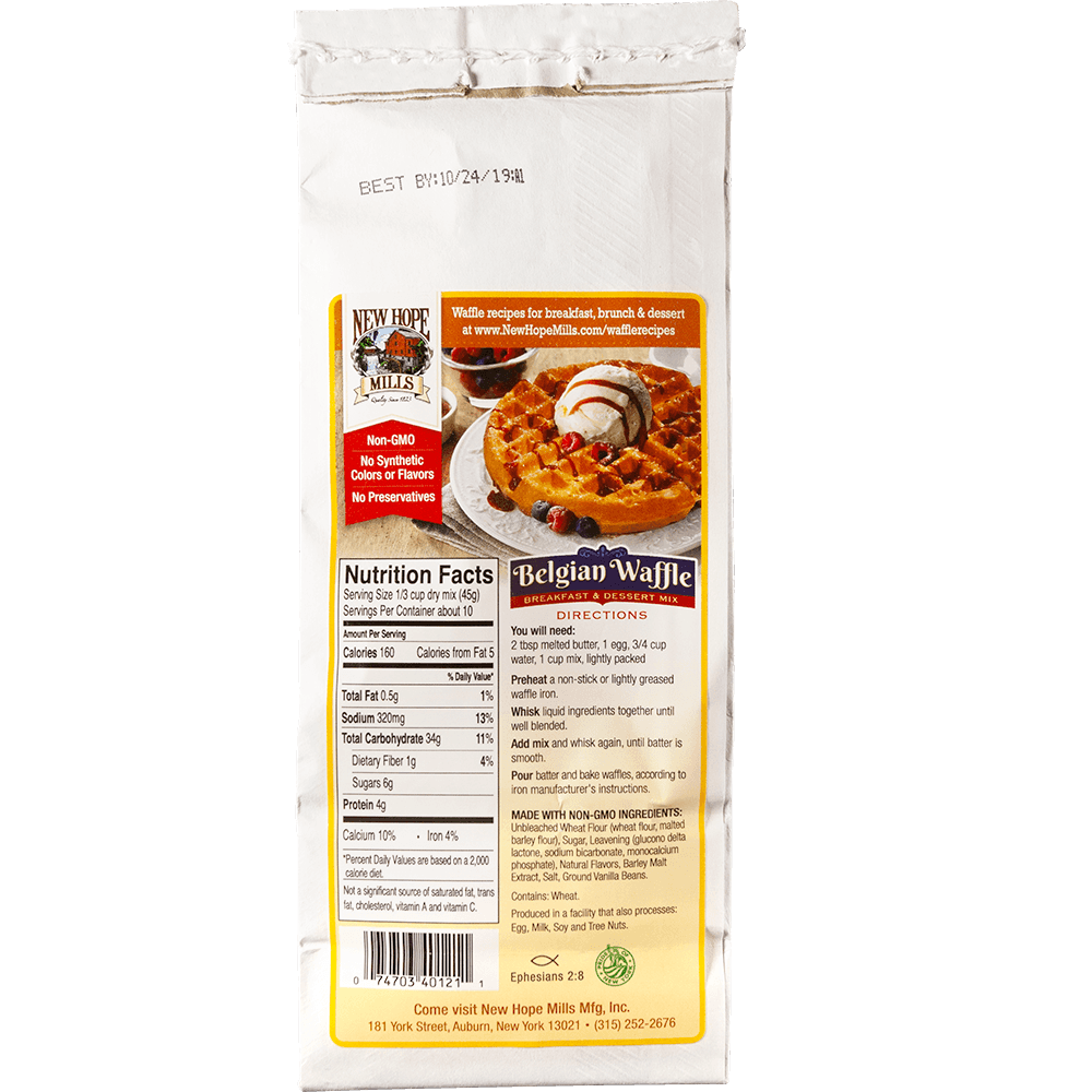 New Hope Mills - Wholesale Pancake Mix - Belgian Waffle with Vanilla Bean1
