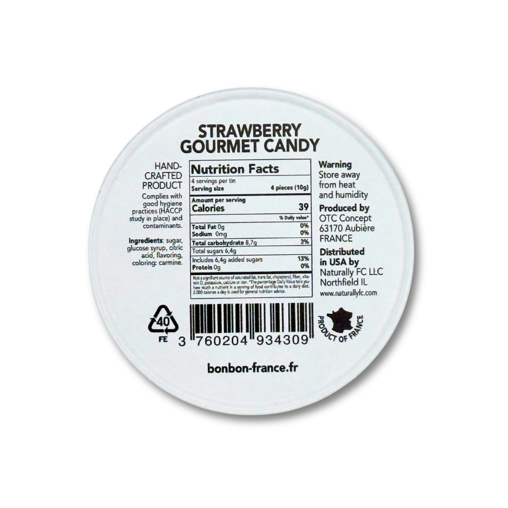 Bonbon USA France - Wholesale Hard Candy - Saint Ange Strawberry - French Gourmet Natural Candy Tin2